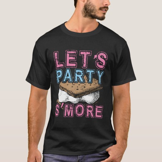 Smore Let's Party Campfire Camping Marshmallow Gir T-shirt (Voorkant)