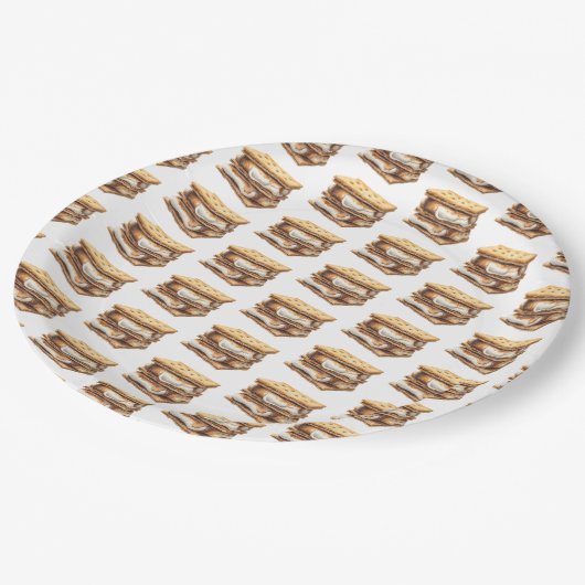 Smore Leuke Kampvuur Camping Kids Verjaardag Papieren Bordje (Gekanteld)