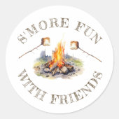 Smore Leuke Kampvuur Camping Kids Verjaardag Ronde Sticker (Voorkant)