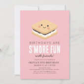 S'more Leuke Kawaii Roze Meisje Verjaardag Kaart (Voorkant)