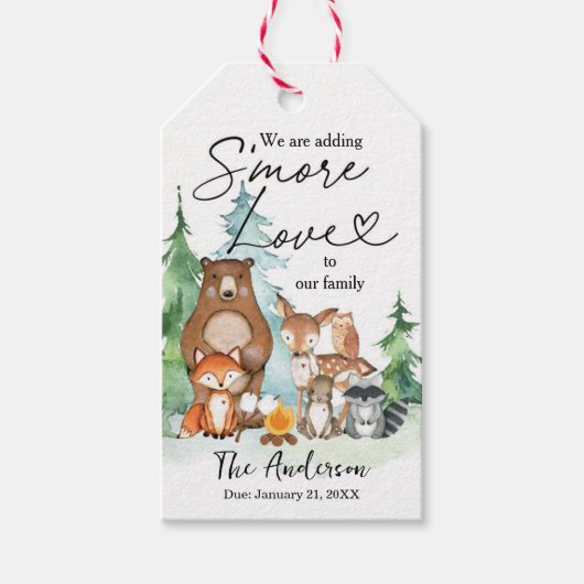 S'more Liefde Bos Thema Cadeaulabel (Voorkant)