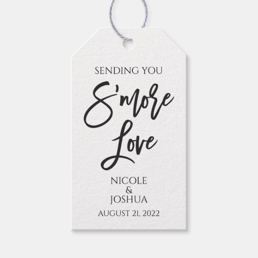 S'more Liefde Bruiloft Favor Cadeaulabel (Voorkant)