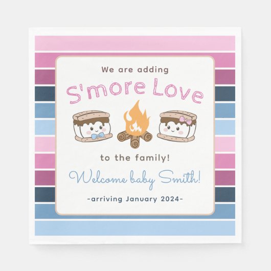 S'more Liefde geslacht onthullen Servet (Voorkant)