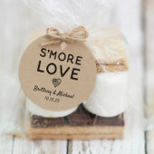S'more Liefde Hart Kraft Rustieke Bruiloft Bedankjes Labels