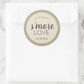 S'more Liefde Kraft Papier Huwelijksgunst Ronde Sticker (Tas)
