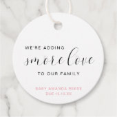 Smore Liefde Roze Meisje Elegant Baby shower Bedankjes Labels (Voorkant)