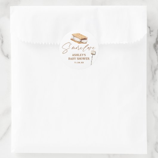 S'more Liefde Smore baby Shower Ronde Sticker (Tas)