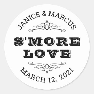 S'more Liefde Stickers, Smore Favor Stickers