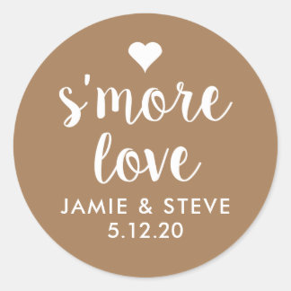 S'more Liefde Stickers, Smore Favor Stickers