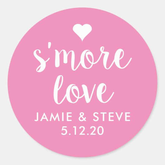 S'more Liefde Stickers, Smore Favor Stickers (Voorkant)