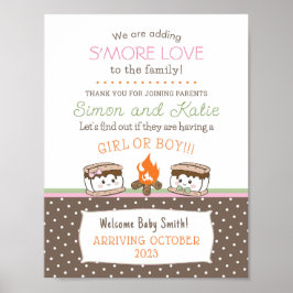 S'more Liefde thema baby gender onthullen baby sho Poster