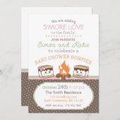 S'more Liefde thema baby shower uitnodiging (Voorkant / Achterkant)