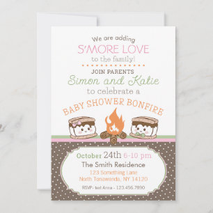 S'more Liefde thema baby shower uitnodiging