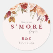 S'more liefde Val Trouwgunst Ronde Sticker (Voorkant)