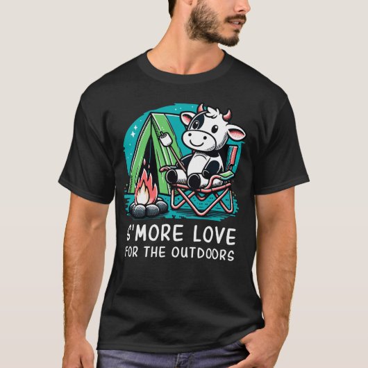 S'more Liefde voor het buitenleven Funny Koe Campi T-shirt (Voorkant)