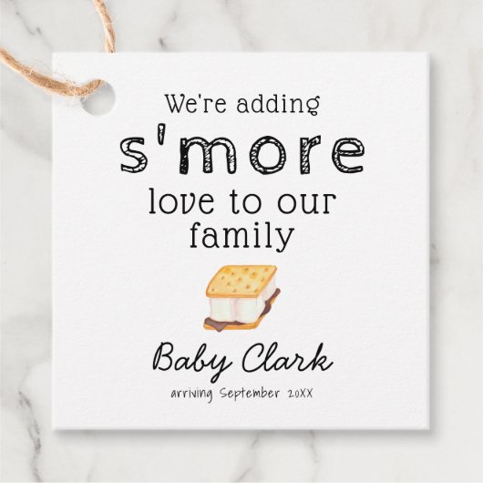S'more Love Baby shower-Label toevoegen Bedankjes Labels (Voorkant)