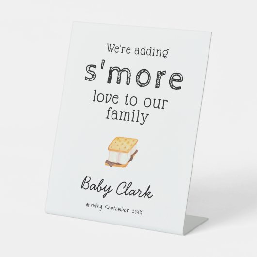 S'more Love Baby shower toevoegen Reclamebord Met Voetstuk (Voorkant)