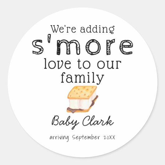 S'more Love Baby shower toevoegen Ronde Sticker (Voorkant)