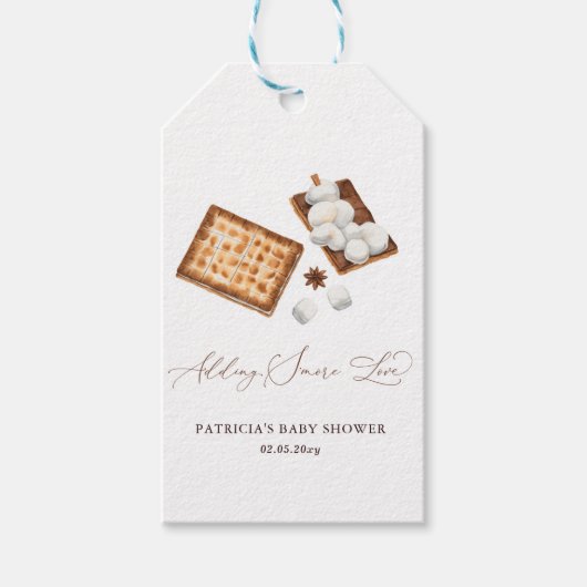 S'more Love Genderneutraal Baby shower toevoegen Cadeaulabel (Voorkant)
