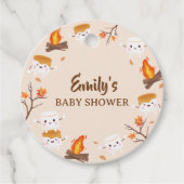 S'more Love Herfst Rustic Camping Baby shower Bedankjes Labels (Voorkant)