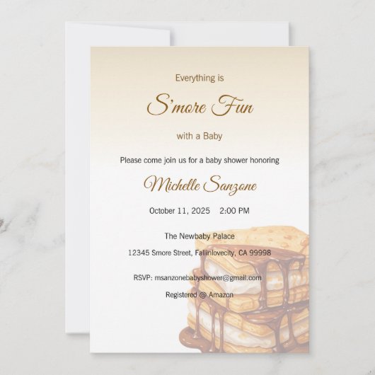 S'more Love Invitation, Baby shower toevoegen Kaart (Voorkant)