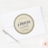 S'more Love Kraft Papier Huwelijksgunst Ronde Sticker (Envelop)