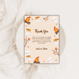 S'more Love Rustic Camping Herfst Baby shower Bedankkaart