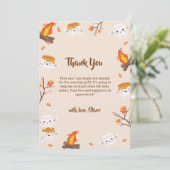 S'more Love Rustic Camping Herfst Baby shower Bedankkaart (Staand voorkant)