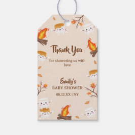 S'more Love Rustic Camping Herfst Baby shower Cadeaulabel