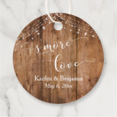 "S'More Love" Rustiek hout & lichte snaren Bedankjes Labels (Achterkant)