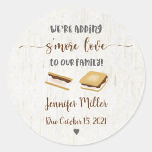 S'more Love S'mores Baby shower Favor toevoegen Ronde Sticker