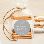 Smore Love Wedding Bruids Verjaardagsfeest Favorie Ronde Sticker<br><div class="desc">Modernpaperie.com { Happy Design,  Happy Hearts } Personaliseer dit product naar uw favoriete kleuren met behulp van de online bewerkingstools,  OF neem contact met ons op om aangepaste kleuren aan te vragen. Moderne Paperie www.modernpaperie.com</div>