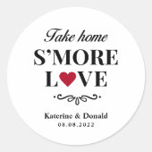 S'more Love Wedding Classic Round Sticker (Voorkant)