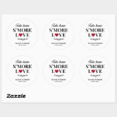 S'more Love Wedding Classic Round Sticker (Vel)