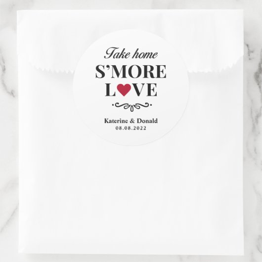S'more Love Wedding Classic Round Sticker (Tas)