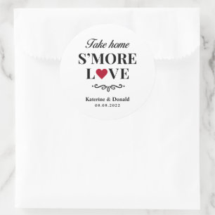 S'more Love Wedding Classic Round Sticker