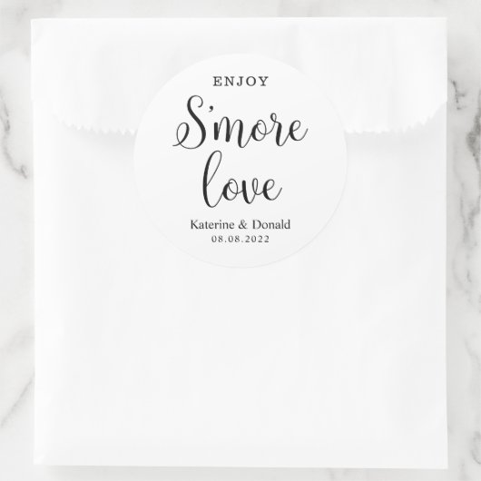 S'more Love Wedding Classic Round Sticker (Tas)
