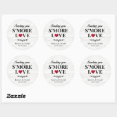 S'more Love Wedding White Wood Round Sticker (Vel)