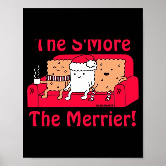 Smore Merrier Cute Kids Cartoon Christmas  Poster (Voorkant)