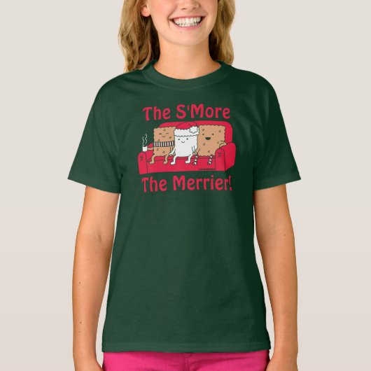 S'More Merrier Schattigee Kinder Cartoon Kerst T-shirt (Voorkant)