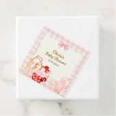 Smore Milk & Cookie Gingham Winter Baby shower Bedankjes Labels (In situ)