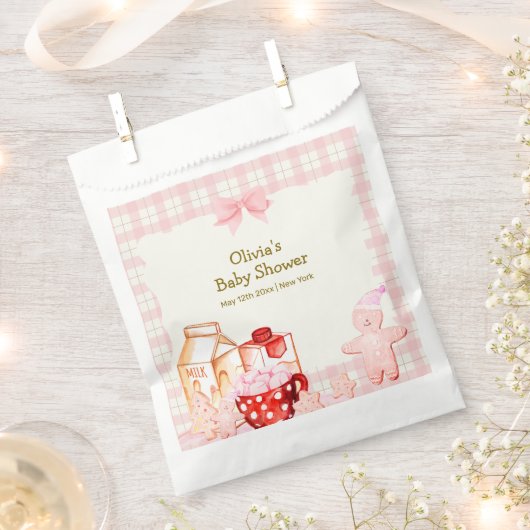 Smore Milk & Cookie Gingham Winter Baby shower Bedankzakje (Geknipt)