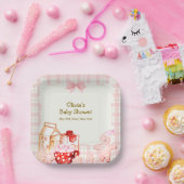 Smore Milk & Cookie Gingham Winter Baby shower Papieren Bordje (Feest)