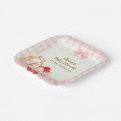 Smore Milk & Cookie Gingham Winter Baby shower Papieren Bordje (Gebogen)