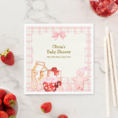 Smore Milk & Cookie Gingham Winter Baby shower Servet (Insitu)