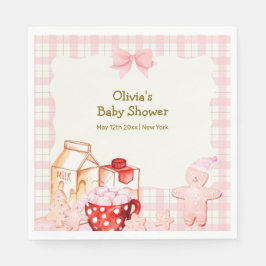 Smore Milk & Cookie Gingham Winter Baby shower Servet