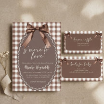S'more om van te houden Bruine Gingham Strik Baby