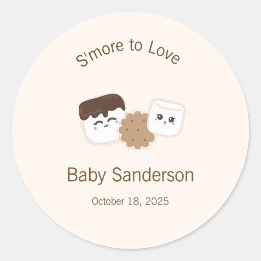 S'more om van te houden Label Baby Shower (Voorkant)