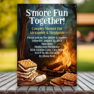 Smore Plezier met Vrienden Bonfire Couples Douche Kaart