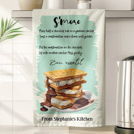 S'more Recept gepersonaliseerd Theedoek